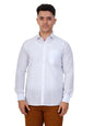 PRAKASAM COTTON Minister Cotton White Full Sleeve Shirt for Mens/White Regular Fit Full Sleeve Transparent with Self Design Shi