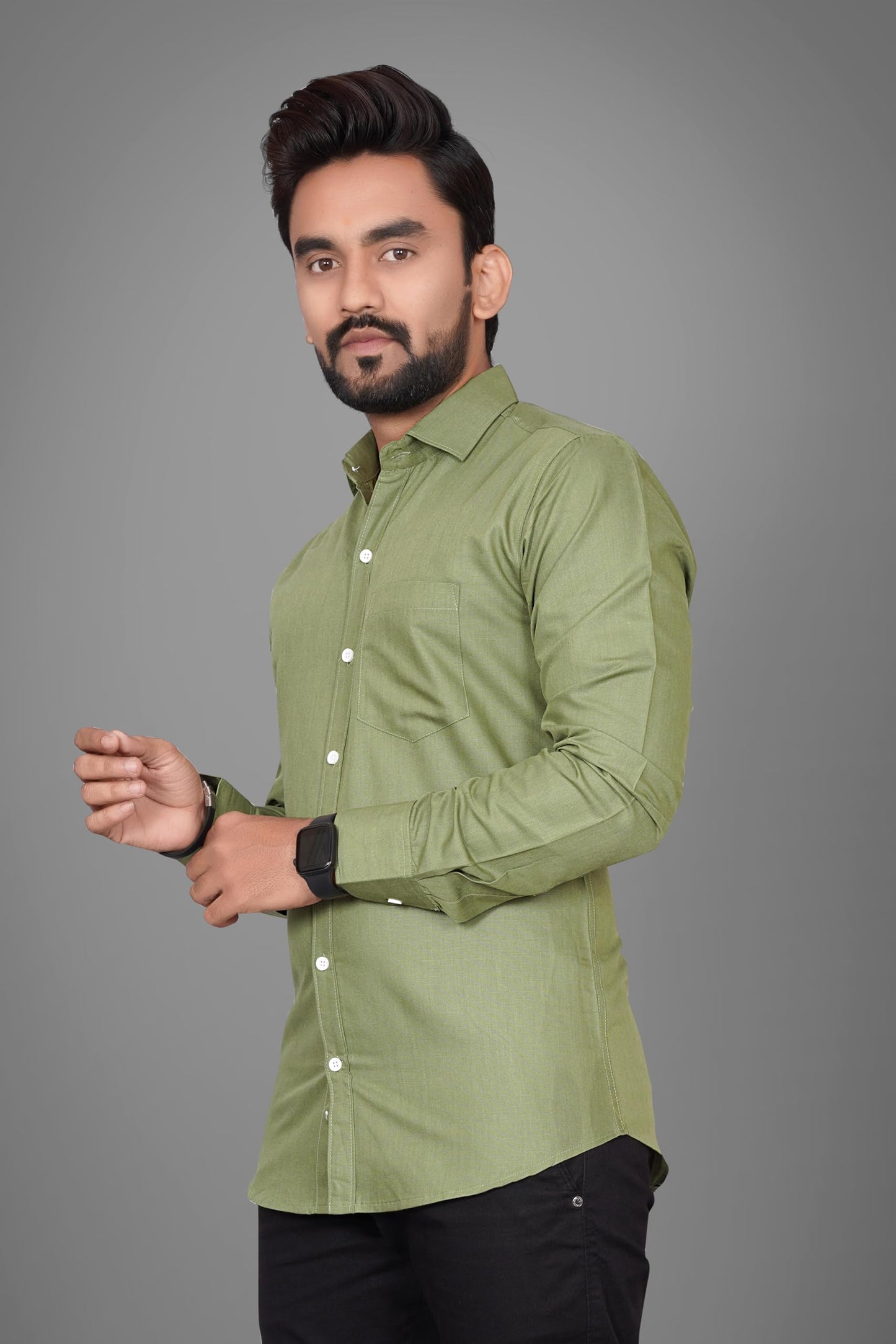 Besix Full Sleeve Green Formal Shirt For Men Cotton Regular Fit Casual - Pure Premium Branded Shirts For Men Formal Stylish Slim