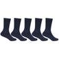 Kids Cotton Full length Plain Navy Color School Socks For Boys & Girls - Pack Of 5
