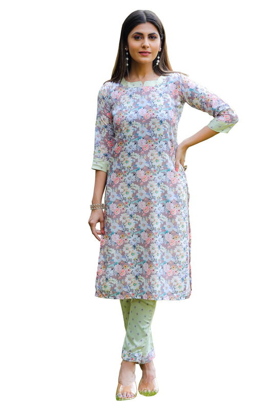 Sugathari Women's Kurta Set for Women | Women Kurta | Women Kurta Sets Kurtis | Women Kurta Pant Set | Women Kurta Pant Set Women Kurti Set with Pant | Women Kurti Set with Pant Cotton (KP 96)