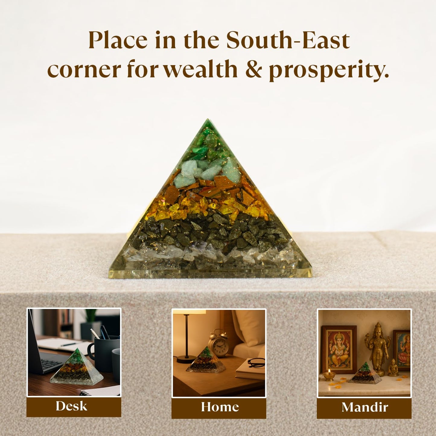 Astrotalk Dhan YOG Resin Pyramid | Home Decor Items for Wealth, Success & Positive Energy | Vastu Items for Home & Mandir | Decorative Items for Living Room | Home Decor Gift Item