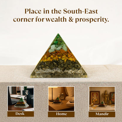 Astrotalk Dhan YOG Resin Pyramid | Home Decor Items for Wealth, Success & Positive Energy | Vastu Items for Home & Mandir | Decorative Items for Living Room | Home Decor Gift Item