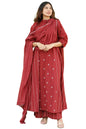 ANNI DESIGNER Women's Rayon Viscose A-Line Printed Kurta with Palazzo & Dupatta