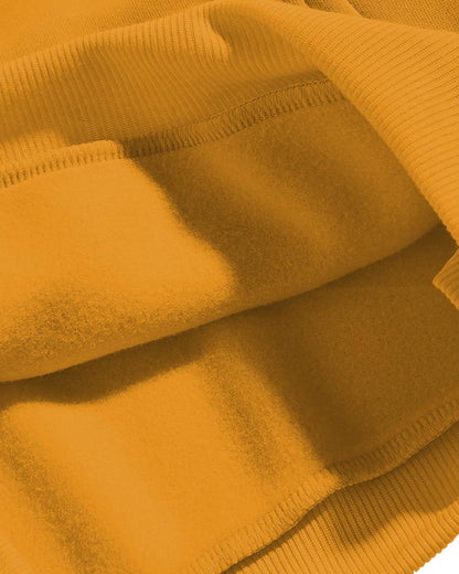ADRO Men's Cotton Blend Neck Hooded Sweatshirt (H24-DREAM-MU_Mustard