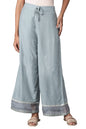 W for Woman W Strechable Parallel Pants for Women | Trousers for Women Blue