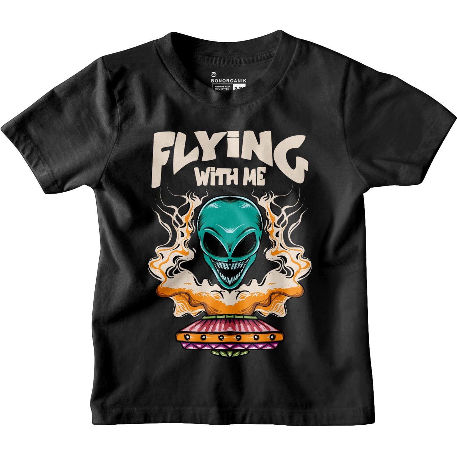 Bon Organik Boys Regular Fit T-Shirt (BON12174_Black