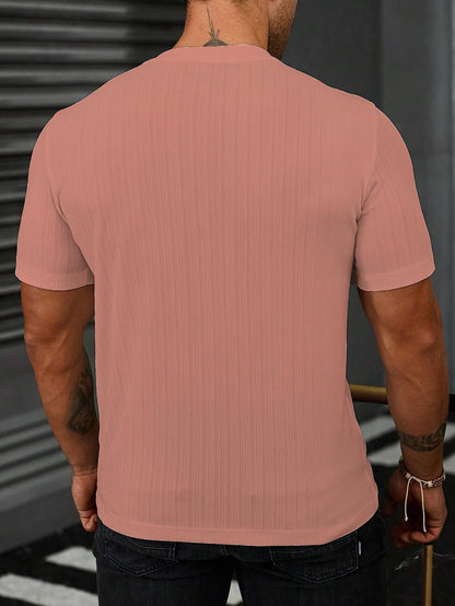 SMOWKLY Mens Solid Regular Fit T-Shirt (1278_Beige
