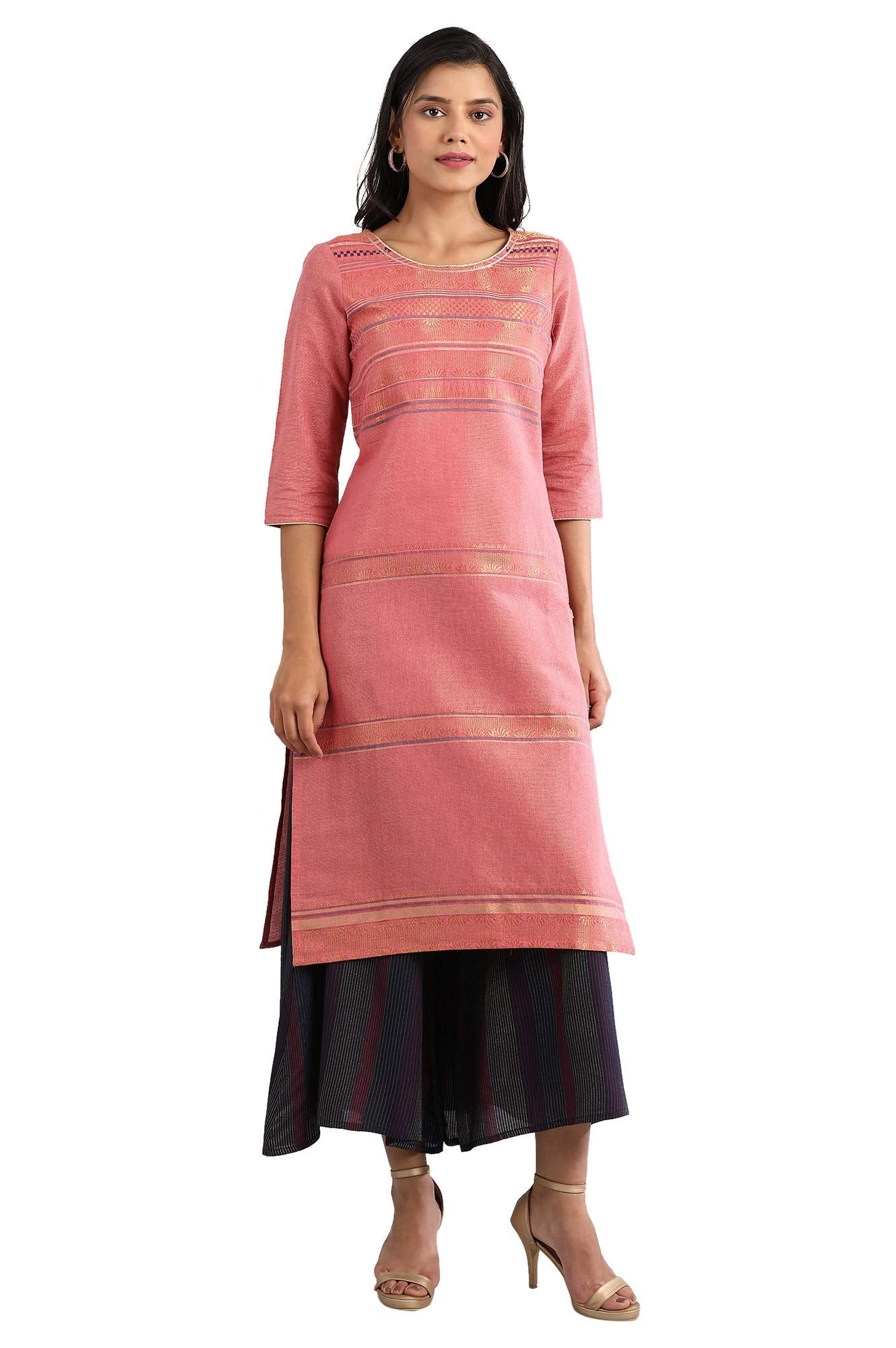 Aurelia Women's Cotton Blend Yarn-Dyed Kurta