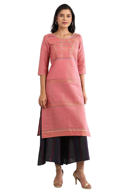 Aurelia Women's Cotton Blend Yarn-Dyed Kurta