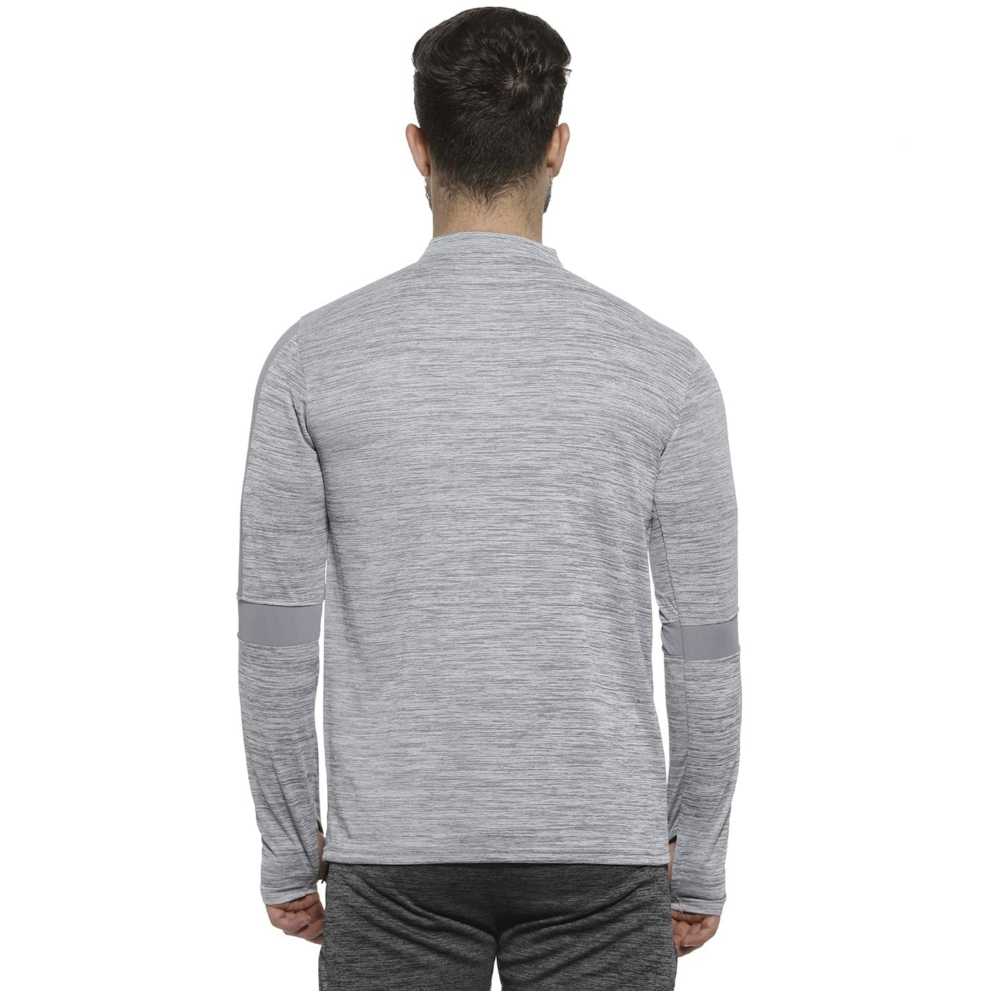 Campus Sutra Mens Solid Grey Dri-Fit Full Sleeve Activewear T-Shirt Regular Fit for Casual Wear | Modern Clothing T-Shirt Craft