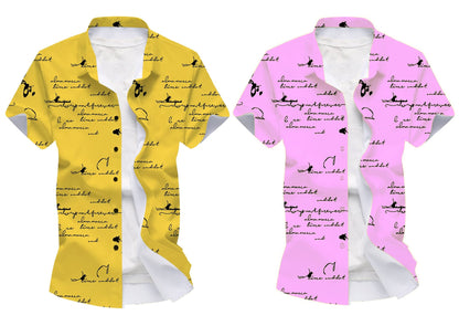 Kadiyu BoyS Lycra Blend Shirt With Half Sleeves Round Collar Neck Botton Down Closure Printed Pattern Relaxed Fit And Standard