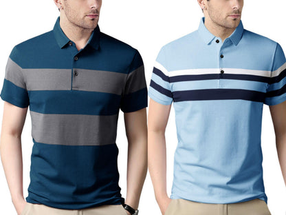 Noble Monk MenS (Combo Pack Of 2) -Regular Fit Polo T Shirt |Half Sleeves |Collar Tshirts |Casual Tshirt