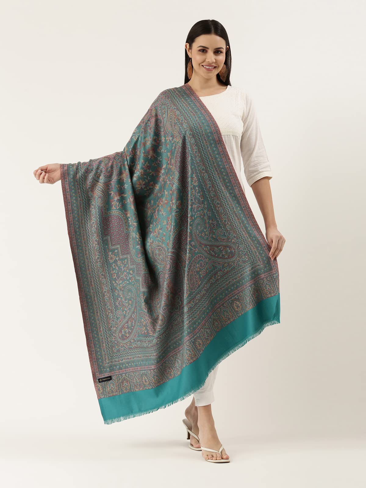 Pashmoda Women Aaraish Kashmiri Royal Paisley Design Jamawar Shawl (Size: 101 X 203 Cms)