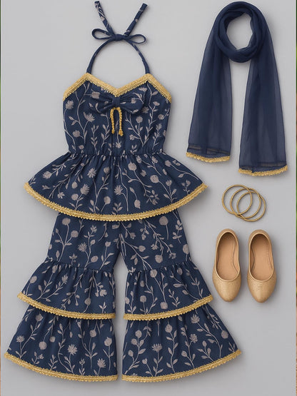 A.T.U.N. (ALL THINGS UBER NICE) Girls Kurti, Sharara and Dupatta Set | Comfortable Ethnic Wear Clothing Set