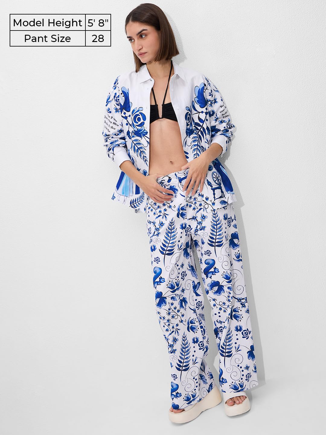 The Souled Store Disney : Once Upon A Dream Women and Girls Straight Fit Polyester Comfortable Trendy Pants White