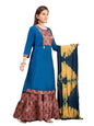 Aarika Girls Ethnic Wear Teal Blue Colour Damask Print Rayon Kurti-(8-15 Years)-(Kurti-Tr-K-865)