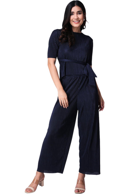 POPWINGS Casual Solid Wrinkle Co-ord Set for Women Stylish Western Co-Ord Set for Women | Co-ord Set for Summer | Top and Palazz