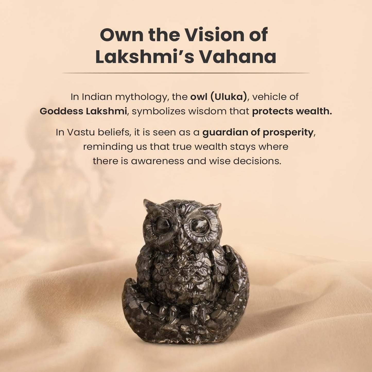 Astrotalk Pyrite Owl | Statue for Wealth, Success & Protection | Vastu Showpiece for Home Decor for Living Room & Office Desk | Vastu Items for Good Luck | Housewarming Gift