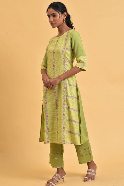 W for Woman Women Polyester Floral Printed Straight Summer Regular Kurta