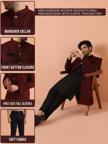 Kisah Sherwani Set For Men  Silk Blend Jacquard Indo Western Sherwani With Kurta And Trouser | Designer Ethnic Outfit For Weddin