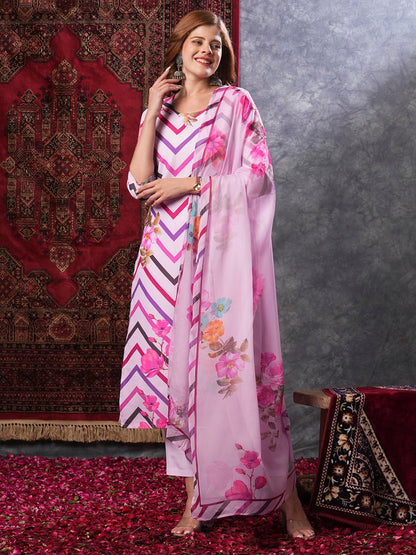 ANNI DESIGNER Women's Rayon Blend Casual Style Kurta Pant With Dupatta