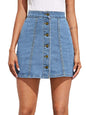 Sugathari Womens Casual Denim Light Blue Skirt  High Waist, A-Line, Mini Length Without Pockets | Stylish Everyday Wear (Skirts