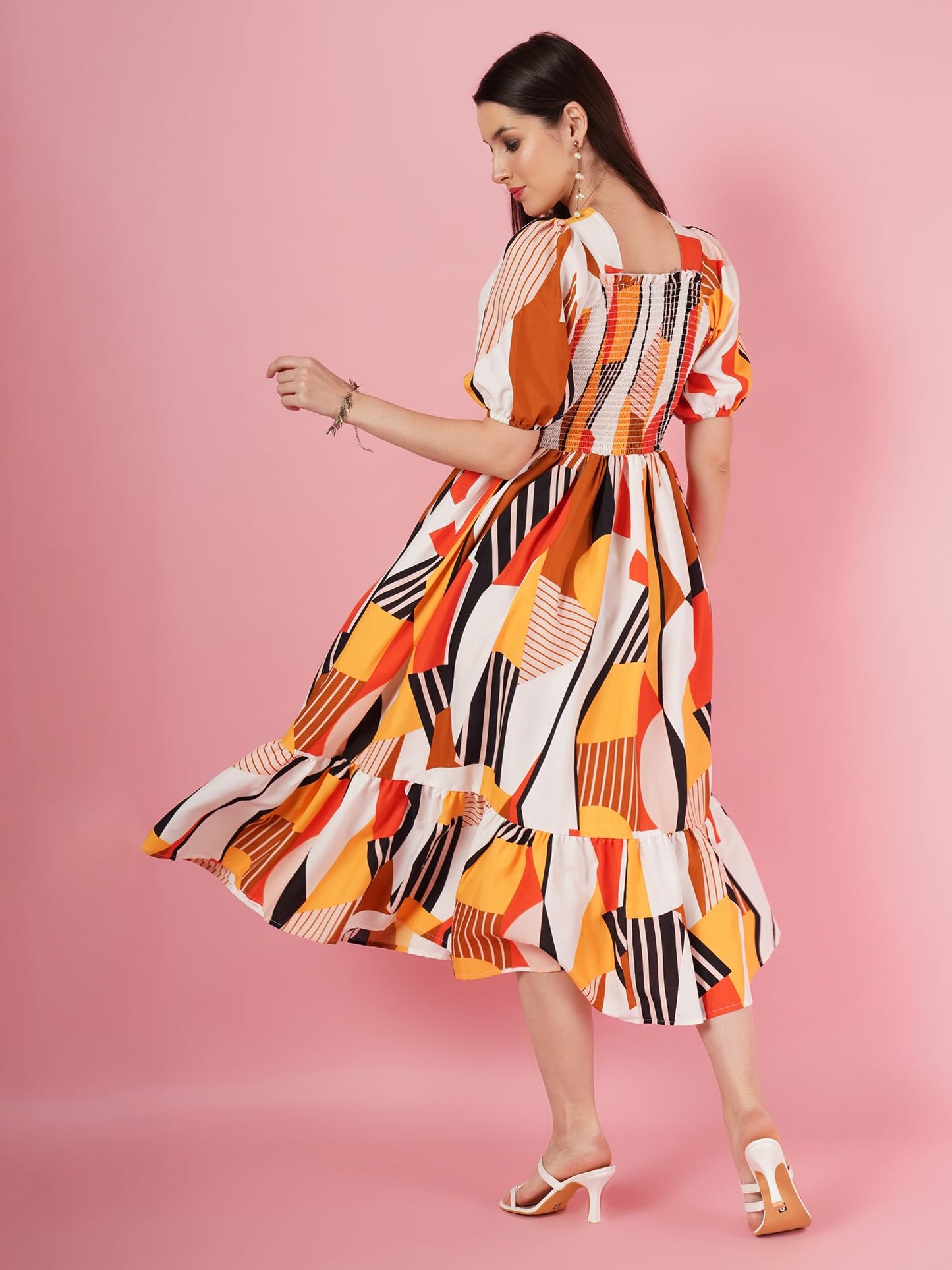 Kzully | Elevated Elegance Redefining Style With The Smocked A-Line Midi Dress