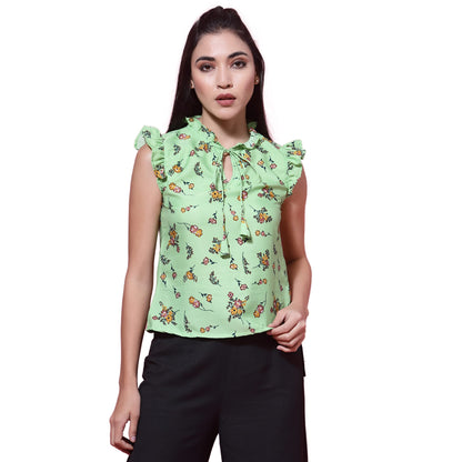 OOMPH! Sleeveless Tops for Women, Green - mt475