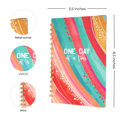 Doodle Undated Daily Planner I A5 I Hard Cover I Wiro Bound I192 Ruled Pages I 80 Gsm I Lay Flat Design I Metal Corners I Plan Y