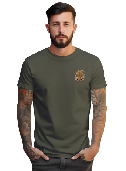Peppyzone Mens Regular Fit T-Shirt (PZ-RT-Teddy16FB-20FB_Olive3