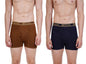 PRAKASAM COTTON -Marlow Mens 100% Pure Combed Cotton Outer Elastic Plain Trunks (Pack of 2) Gold, Navy