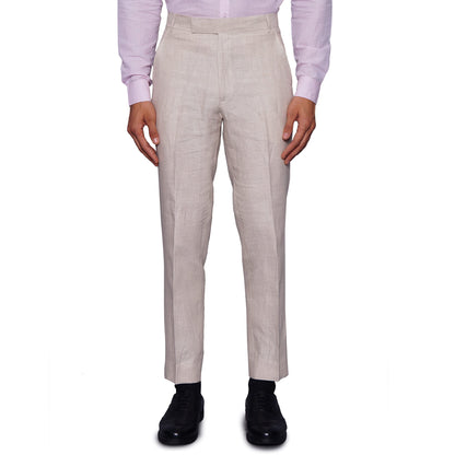 WINTAGE Mens Regular Fit Linen Pants Natural