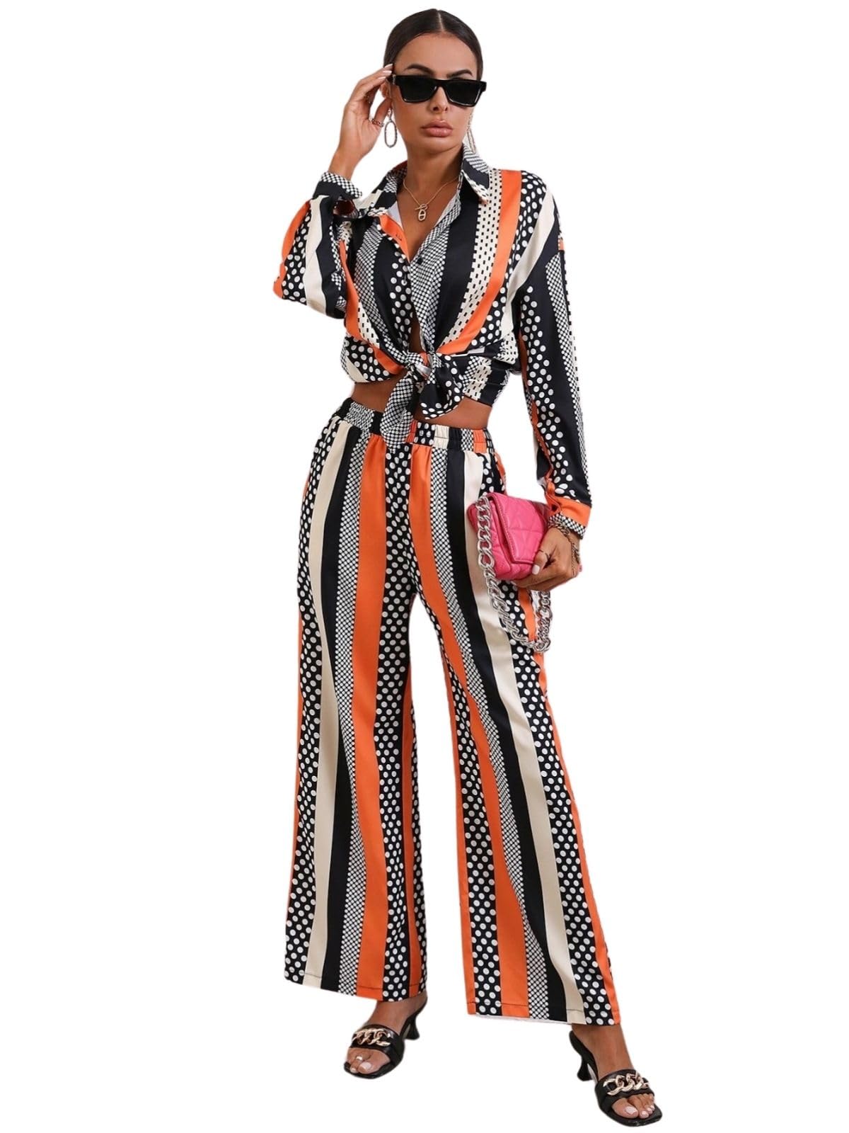 Greciilooks Women Co Ord Set| Printed Shirt & Bottom Set For Women| Straight Printed Pant| Women Two-Piece Outfits| Summer Wear|