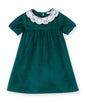 Lace Detailed Velvet A-Line Drrss Green