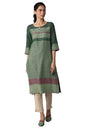 Green Dobby Ethnic Kurta