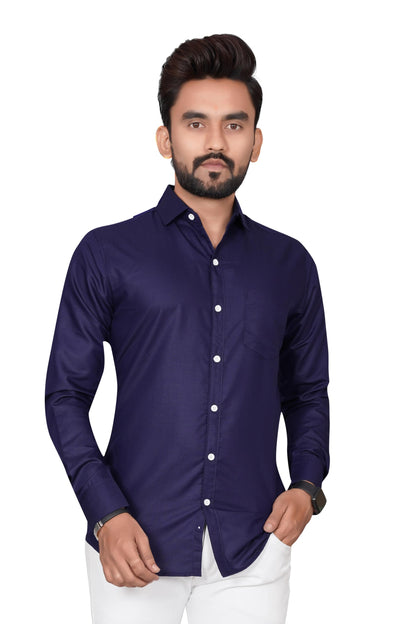 Besix Full Sleeve Blue Formal Shirt For Men Cotton Regular Fit Casual - Pure Premium Branded Shirts For Men Formal Stylish Slim