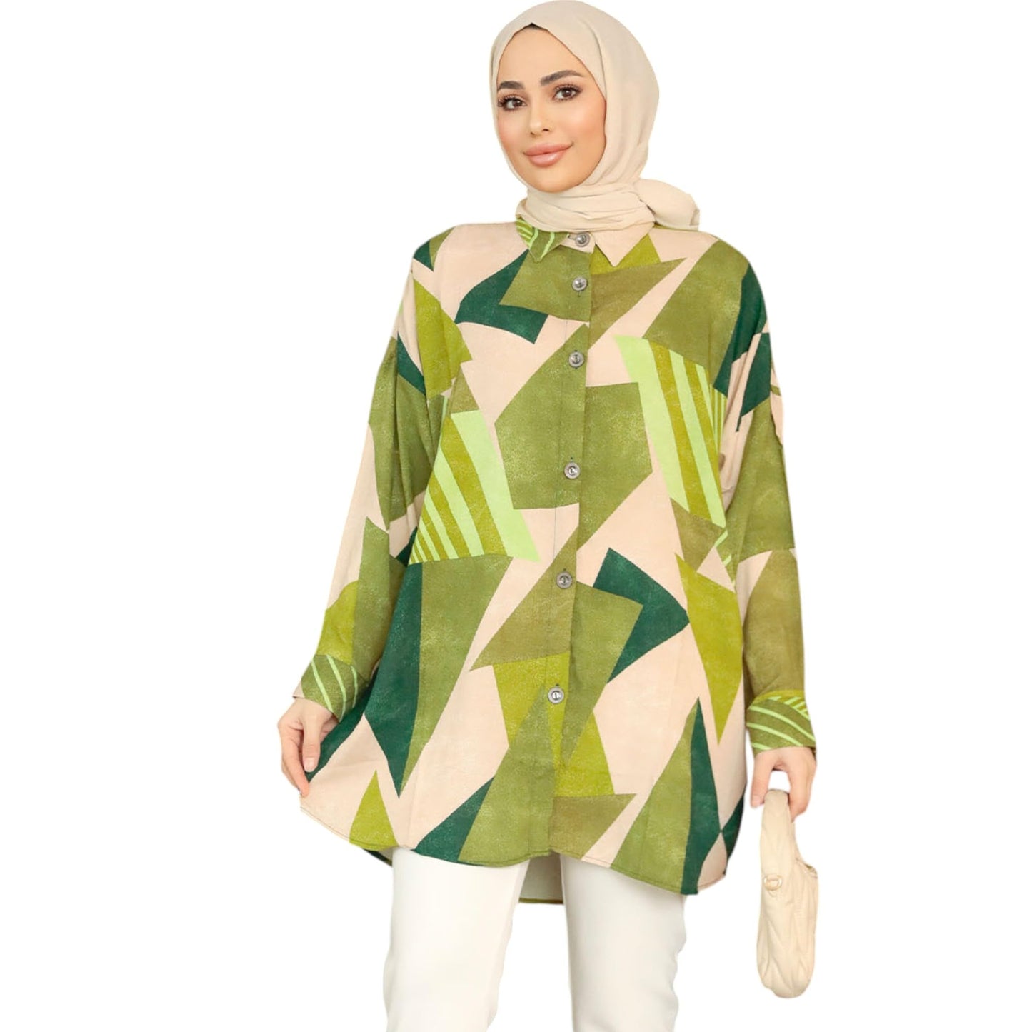 Gufrina WomenS Rayon Dress With Long Puff Sleeves Mandarin Collared Neck Tie Die Printed A-Line Style Regular Fit And Knee Leng