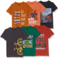 T2F Boys Cotton Printed Regular Fit T-Shirt (Pack of 6)