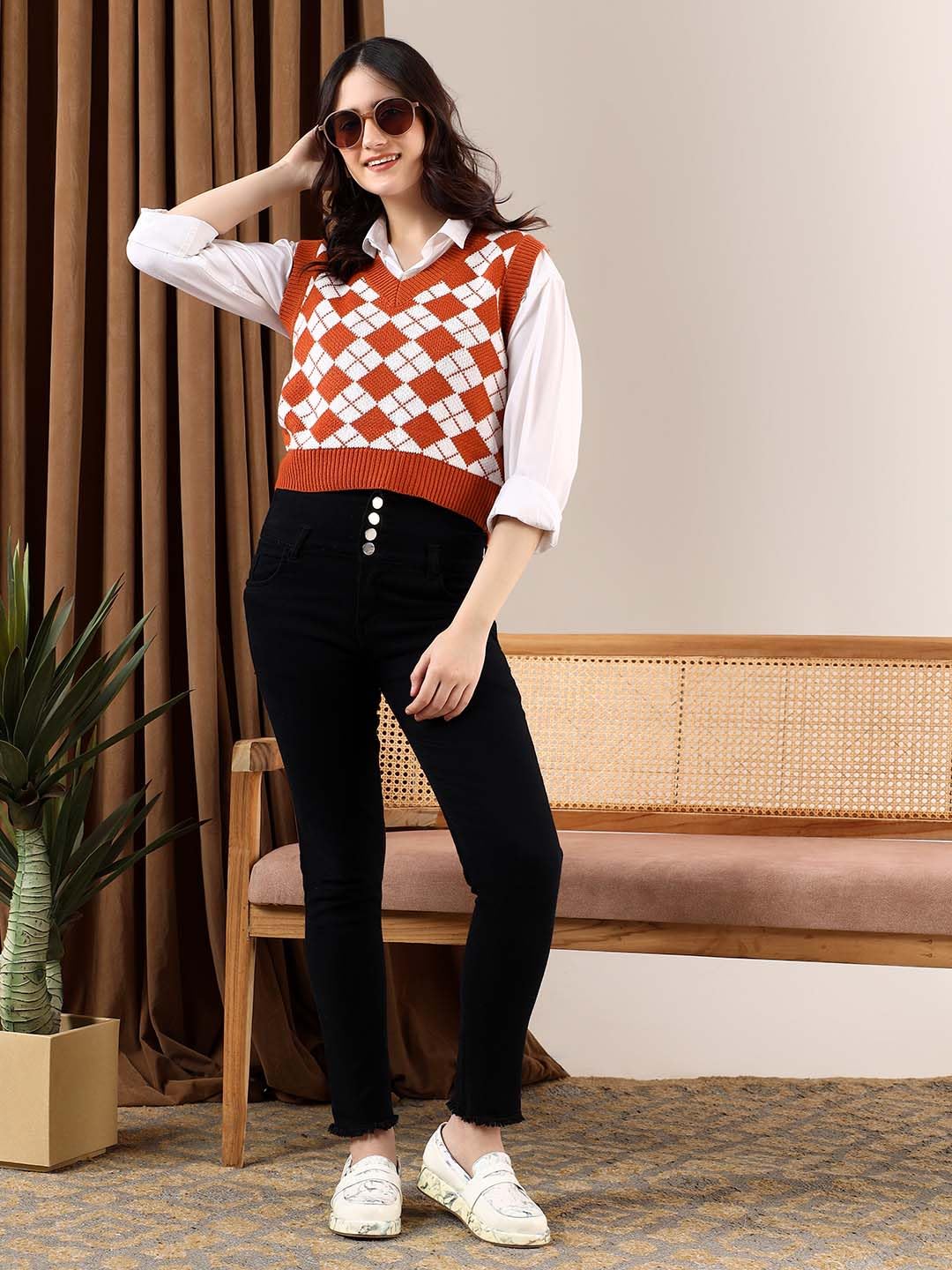 Kotty WomenS Trendy Sleeveless Sweater Vests  Perfect For Layering And Smart-Casual Outfits(Multicolored,S)