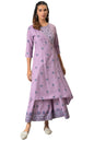 W for Woman Purple Printed Angrakha Jumpsuit