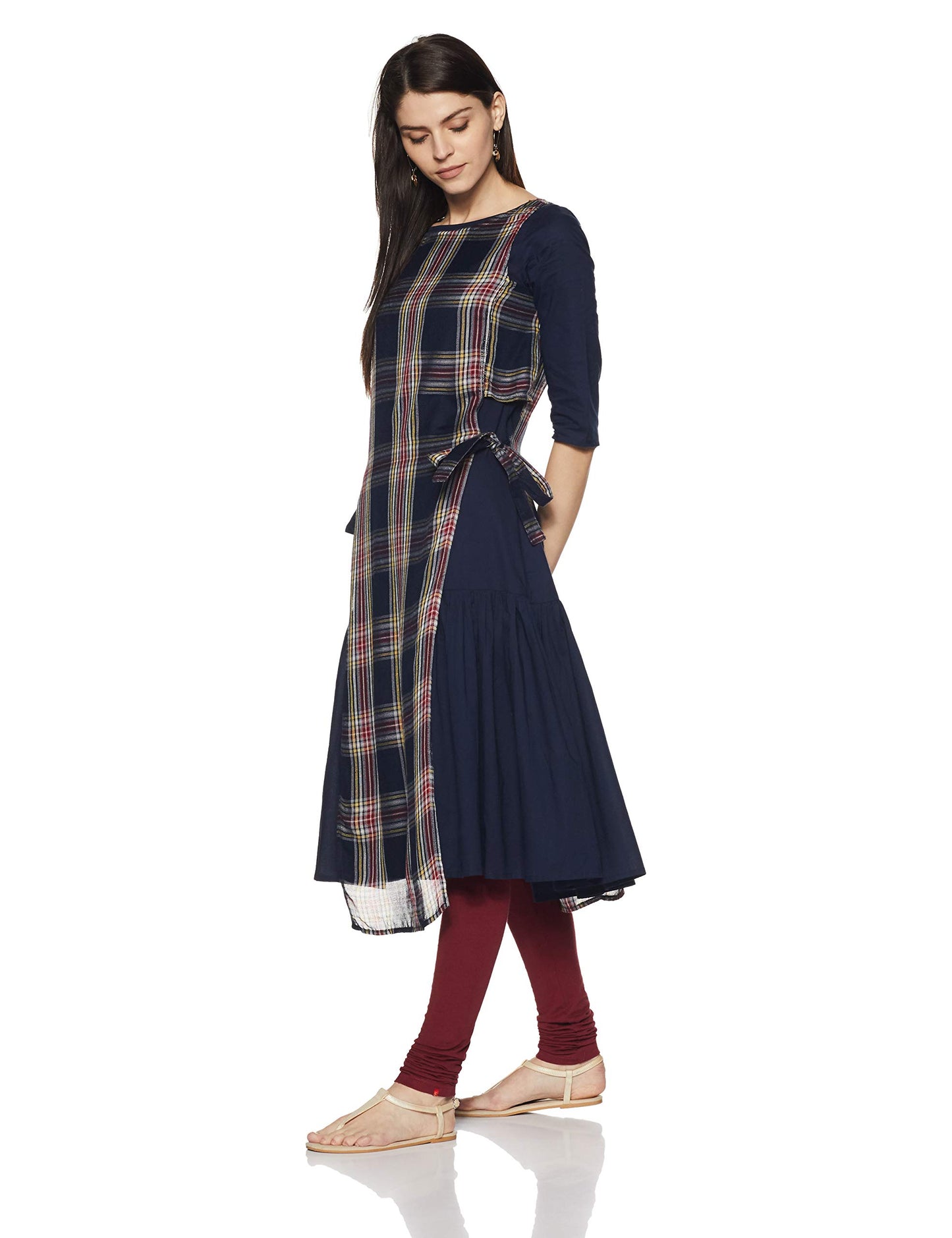 Aurelia Women's Rayon Pleated Kurta