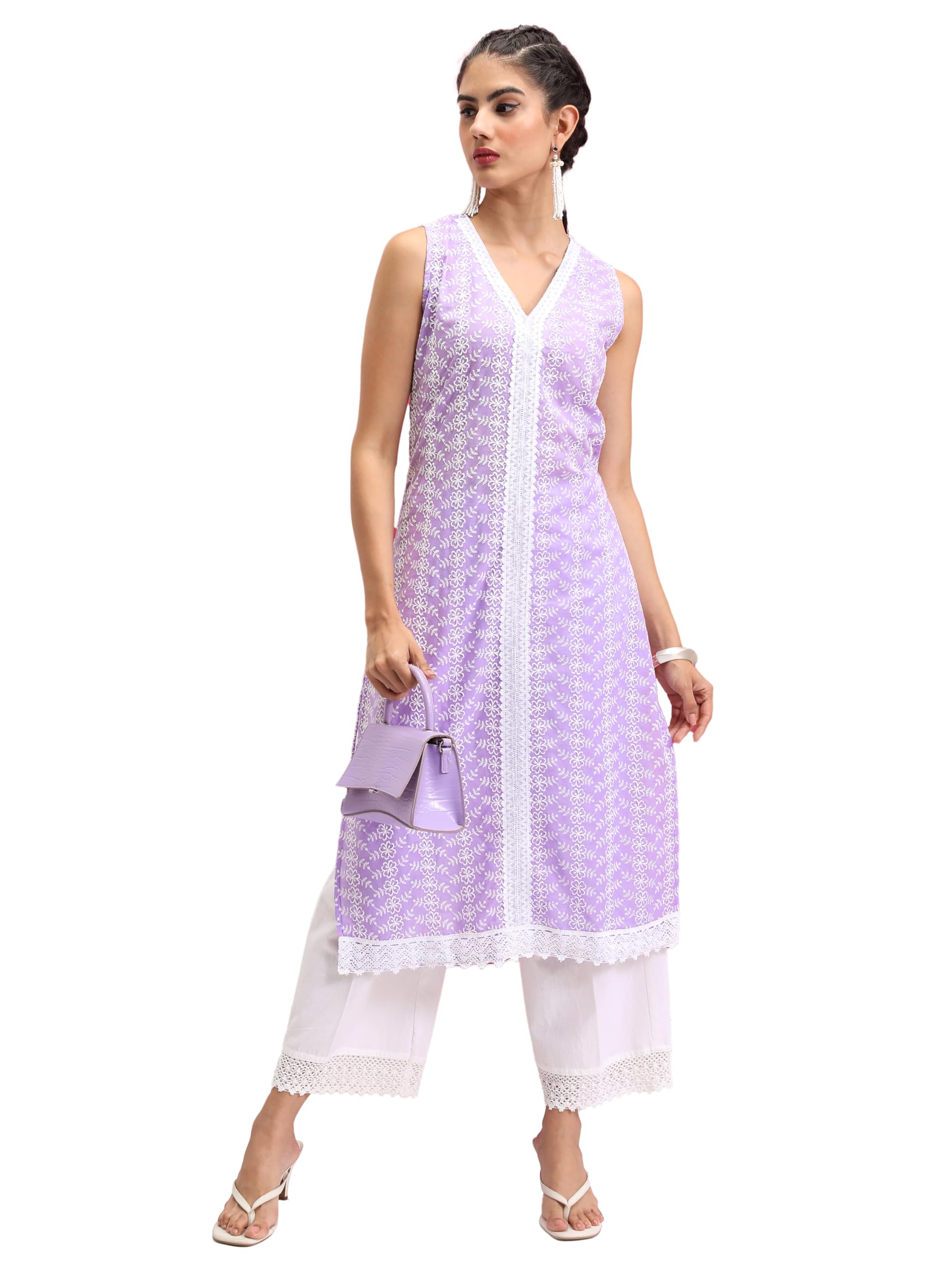 Ketch Women'S Polyester Blend Regular Kurta (Khku000494_Purple