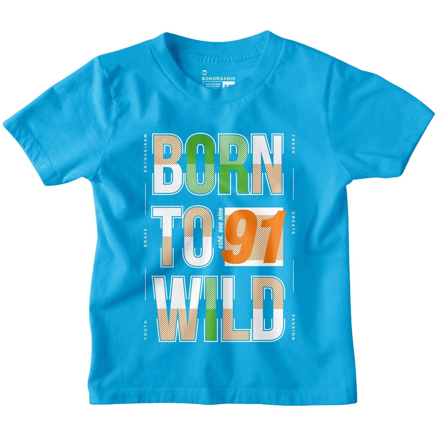 Bon Organik Boys Regular Fit T-Shirt (BON15060_Multi