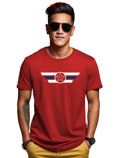 ADRO Men's Solid Regular Fit T-Shirt (RN24-CAP-RD_Red