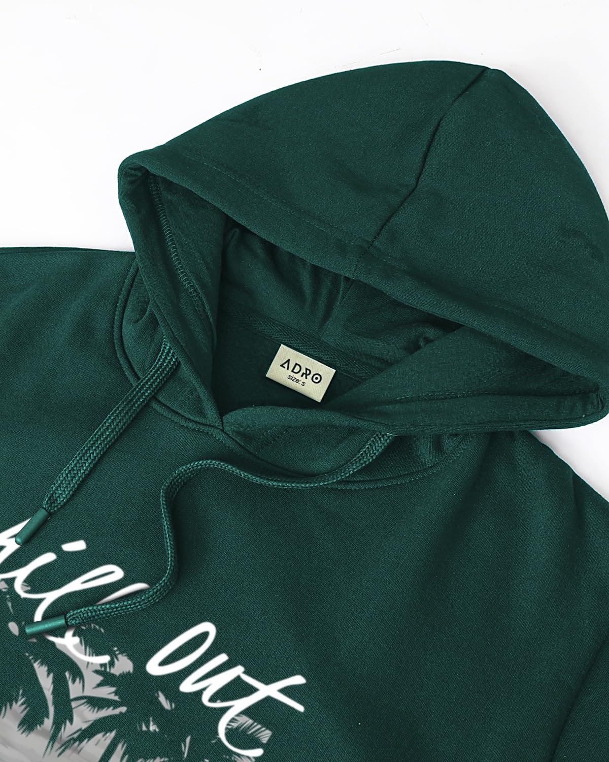 ADRO Men's Cotton Neck Hooded Sweatshirt (H24-CHILL-GRN_Green