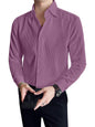 Greciilooks MenS Formal Button Down Shirt  Slim Fit Office Wear ShirtS For Men | Textured Long Sleeve Cotton Blend | Business