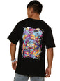 Veirdo Mens Cotton Oversize Loose Fit Round Neck Short Sleeve Aesthetic Back Graphic Printed T-Shirt
