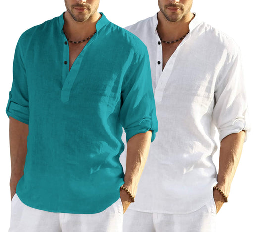 Bellstone MenS Solid Regular Fit Dress Shirt (Kurta800_Combo_Rama_White_Xl