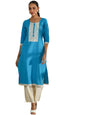 Libas WomenS Cotton Embellished Straight Kurta (37246 Blue