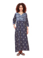 Evolove WomenS 100% Cotton Supersoft With Beautiful Embroidery Long Maxi Night Gown Nighty Dress With Pocket, Most Comfortable